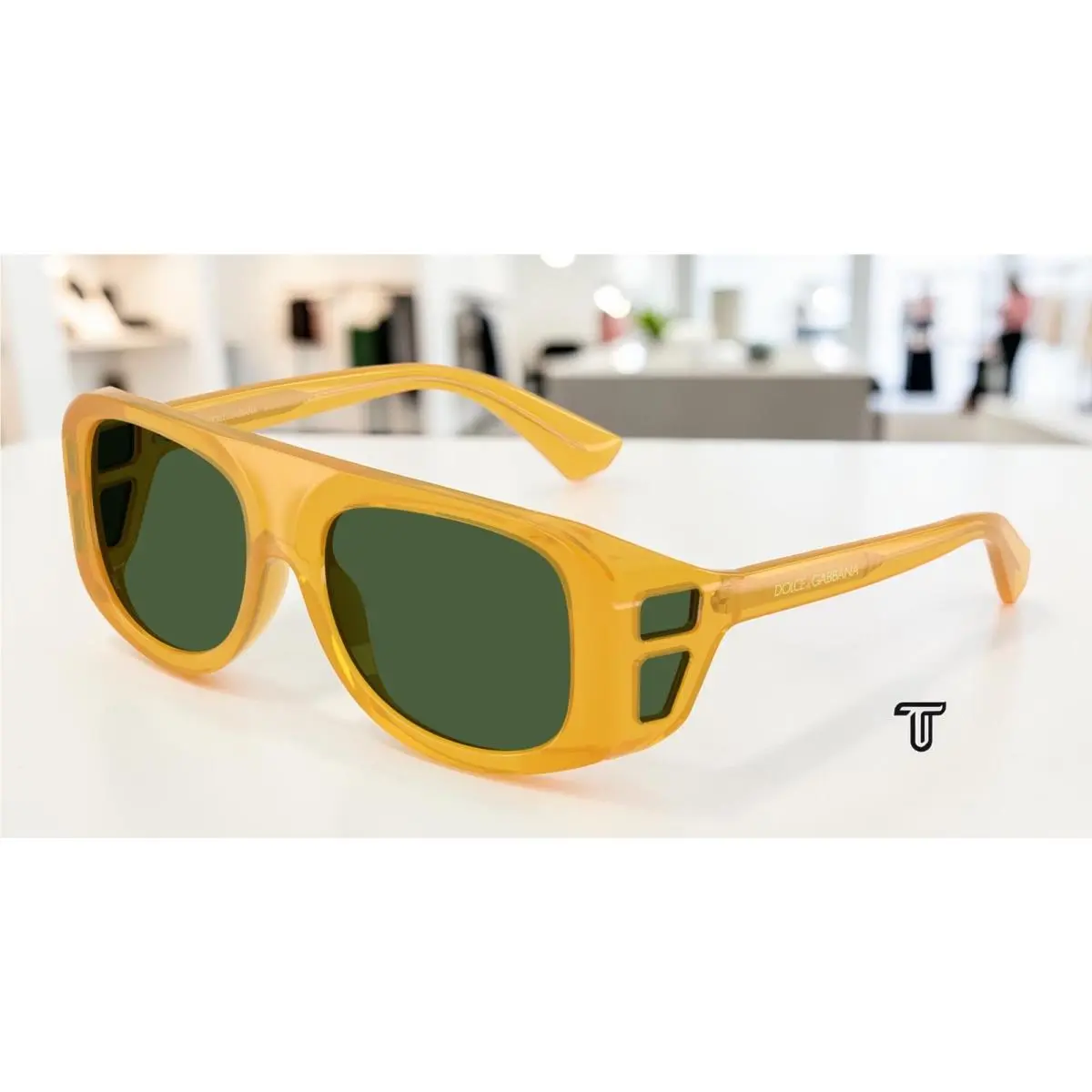 Dolce Gabbana DG6208 652 71 Opal Honey Dark Green 55 mm Men`s Sunglasses