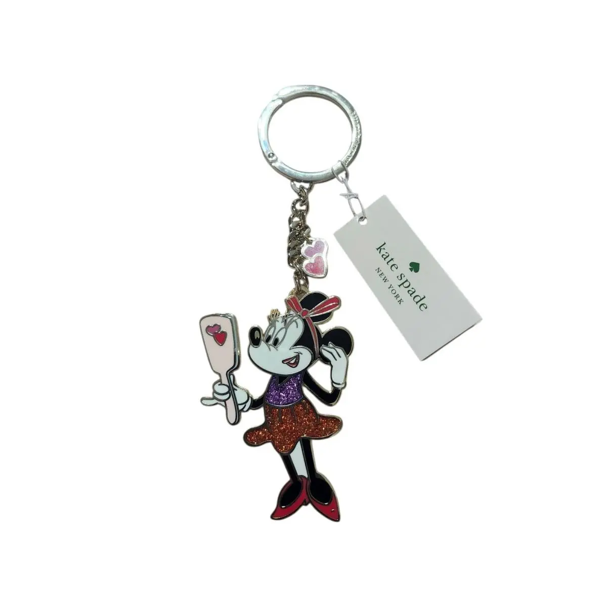 Disney x Kate Spade New York Minnie Mouse Bag Charm Keychain Mirror Glitter