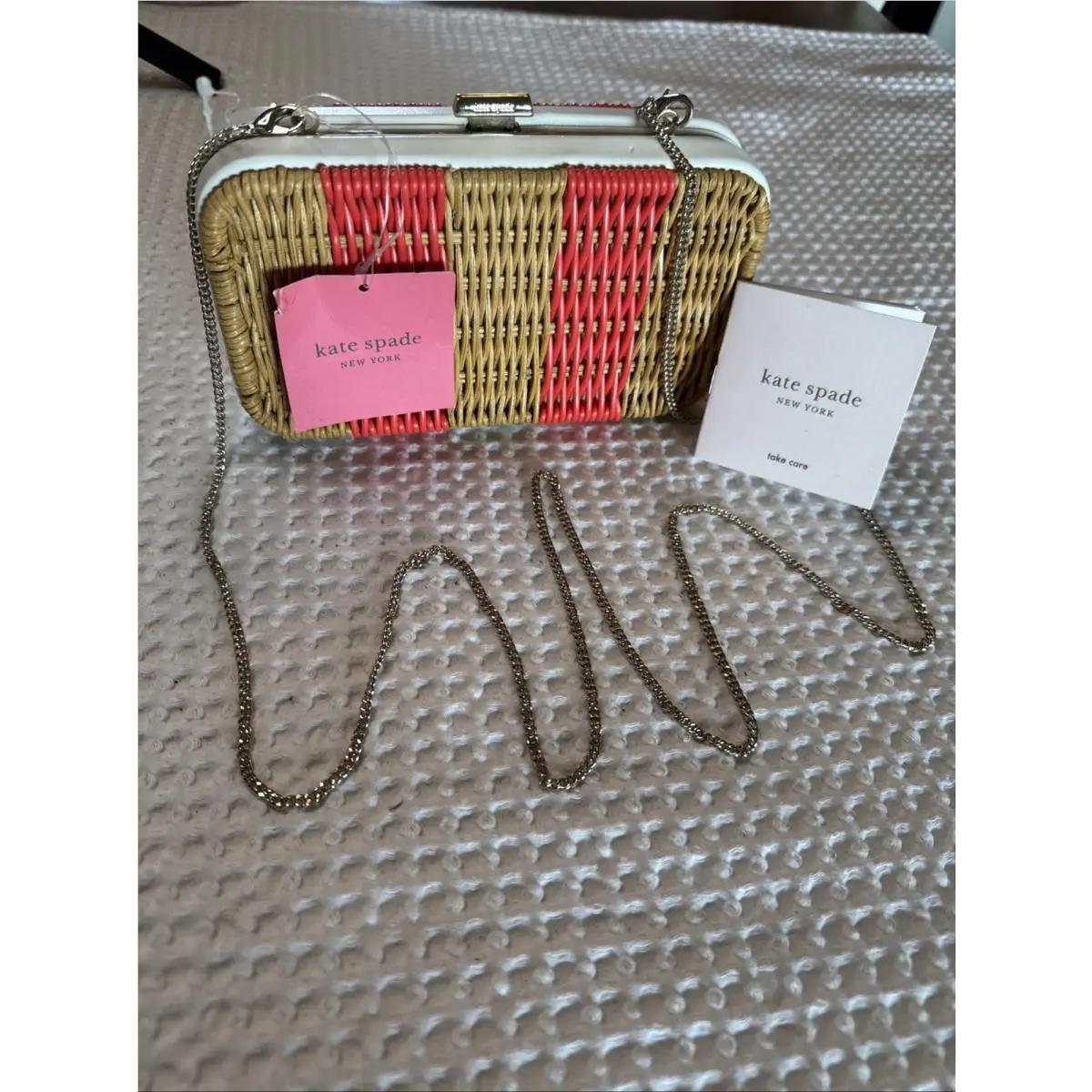 Kate Spade Kitt Wicker Handbag Small Clutch Crossbody