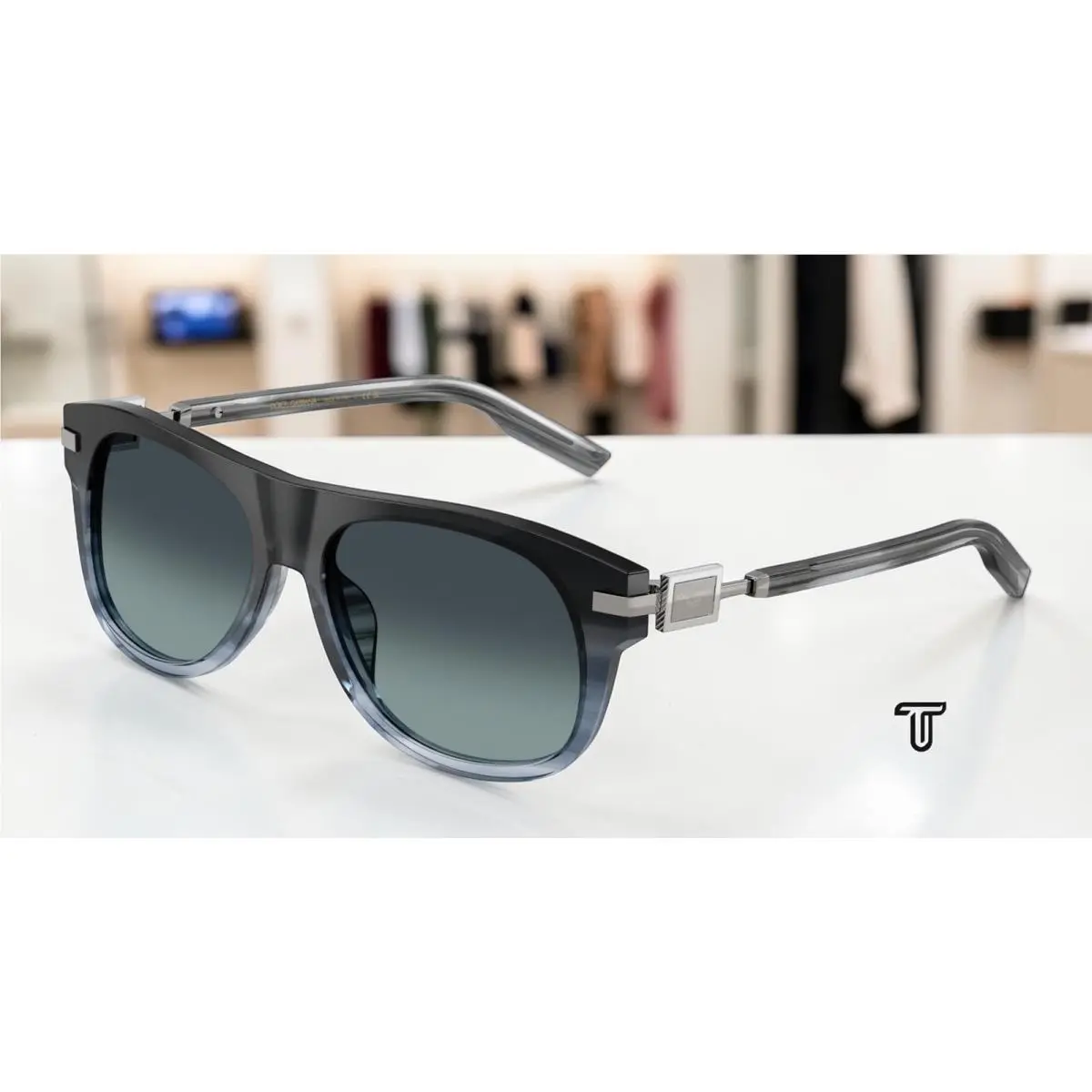 Dolce Gabbana DG4546 348519 Grad Striped Blue Gradient 56mm Men Sunglasses