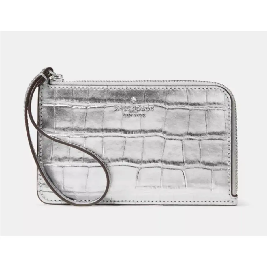 Kate Spade Lucy Croc Embossed L-zip Wristlet/wallet 6 X 4