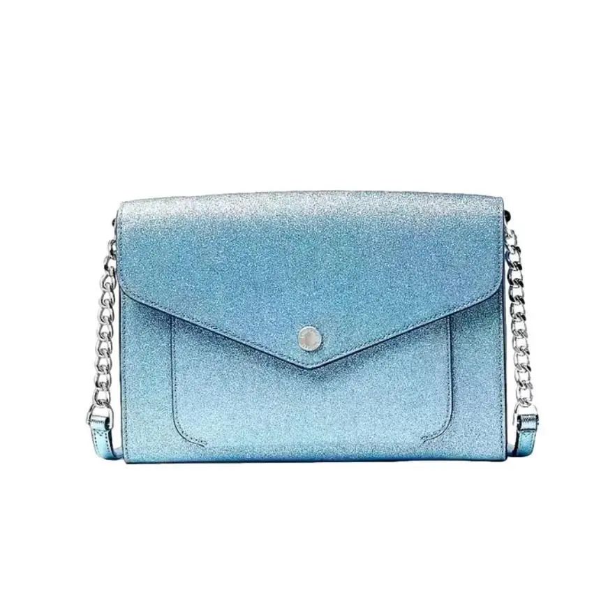 Kate Spade New York Tinsel Flap Crossbody Frosty Sky Retail - Hardware: Silver, Exterior: Blue