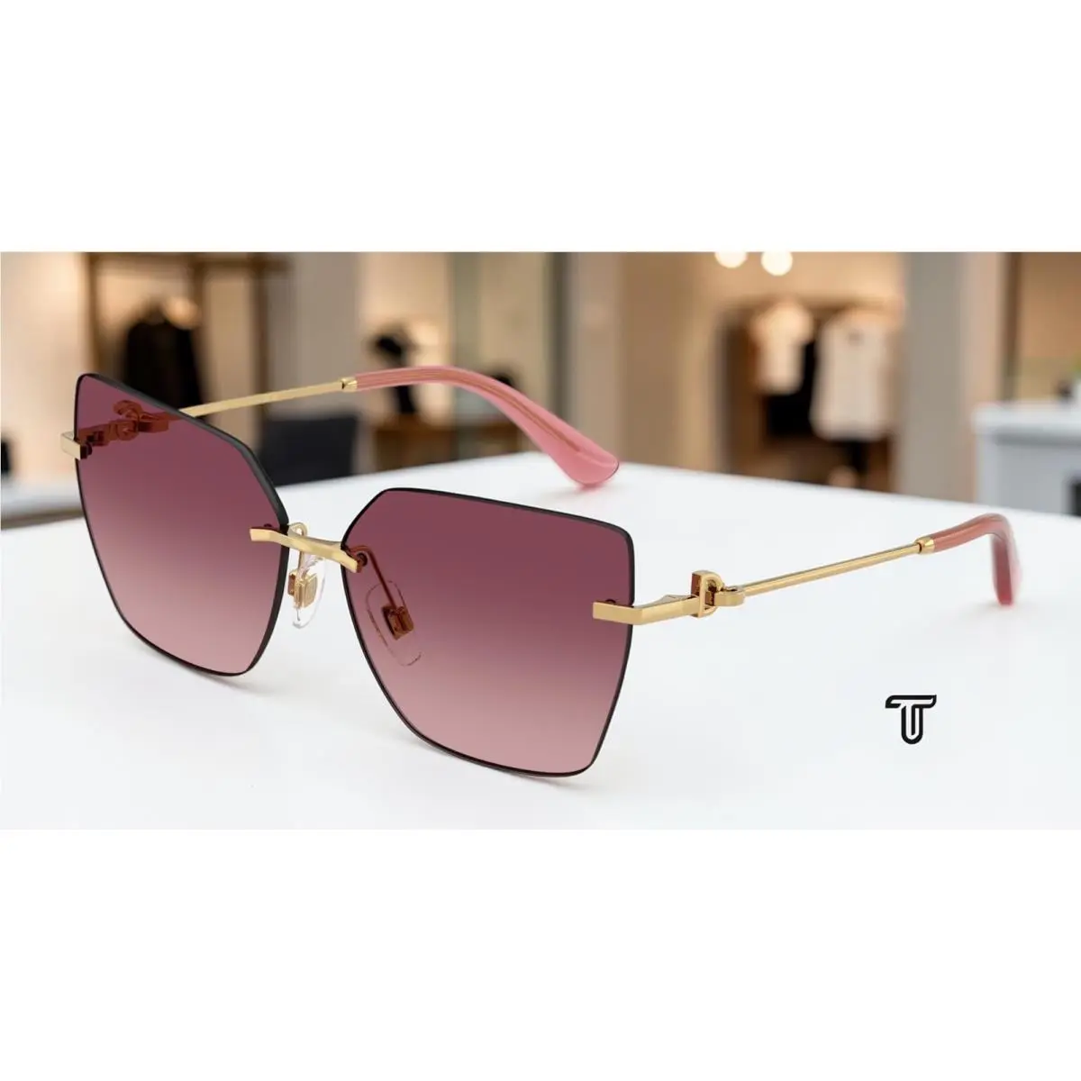 Dolce Gabbana DG2321 02 8D Gold Light Pink Grad Pink 62 mm Women`s Sunglasses