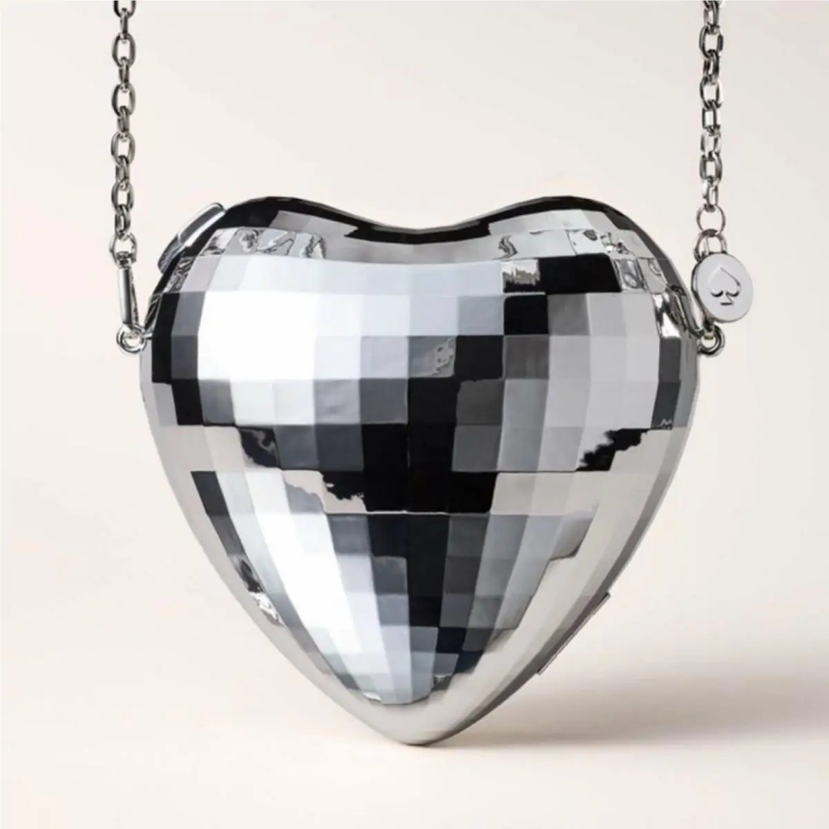 Kate Spade X Target Silver Reflective Disco Heart Crossbody Bag