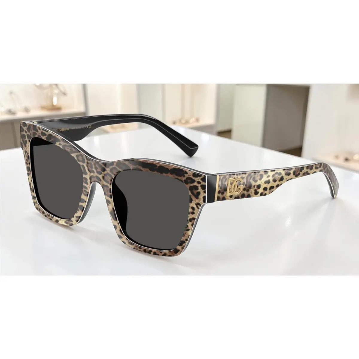 Dolce Gabbana DG4512 316387 Leo Brown On Black Grey 53mm Women`s Sunglasses