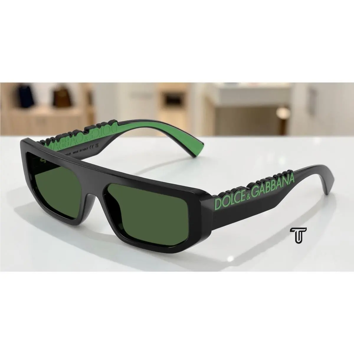 Dolce Gabbana DG6203 501 71 Black Dark Green 56 mm Unisex Sunglasses