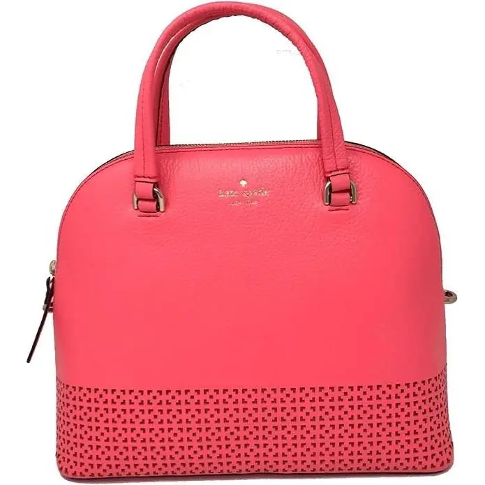 Kate Spade Carli Wakefield Lane Leather Satchel Bag Coral Pink Crossbody Strap