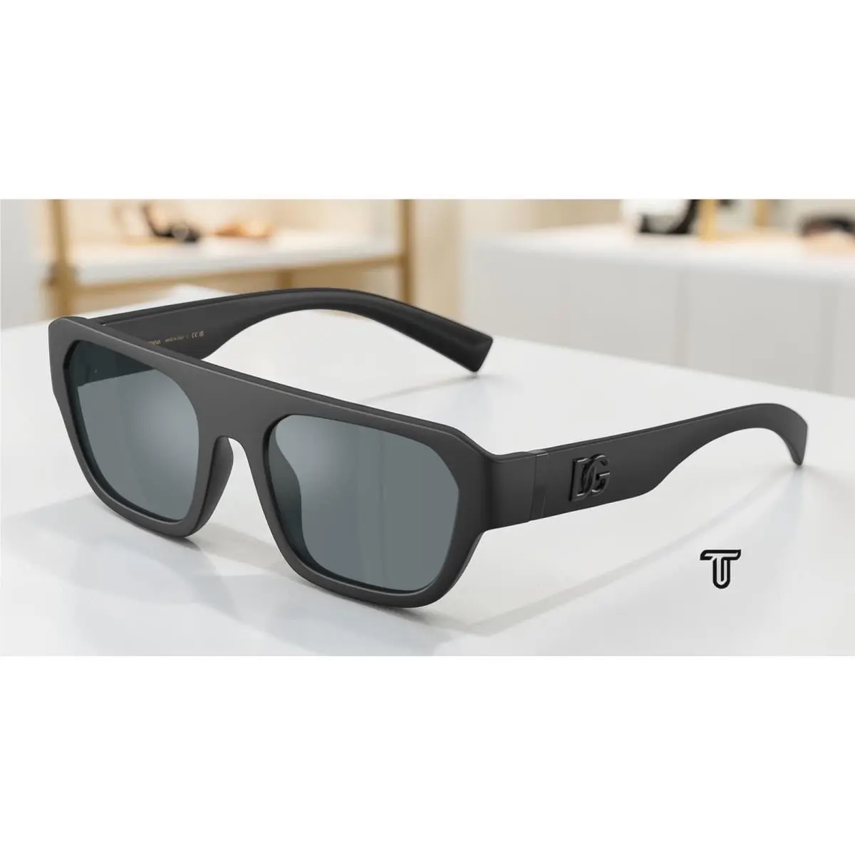 Dolce Gabbana DG6206 25256G Matte Black Grey Mirror Black 54mm Mens Sunglasses