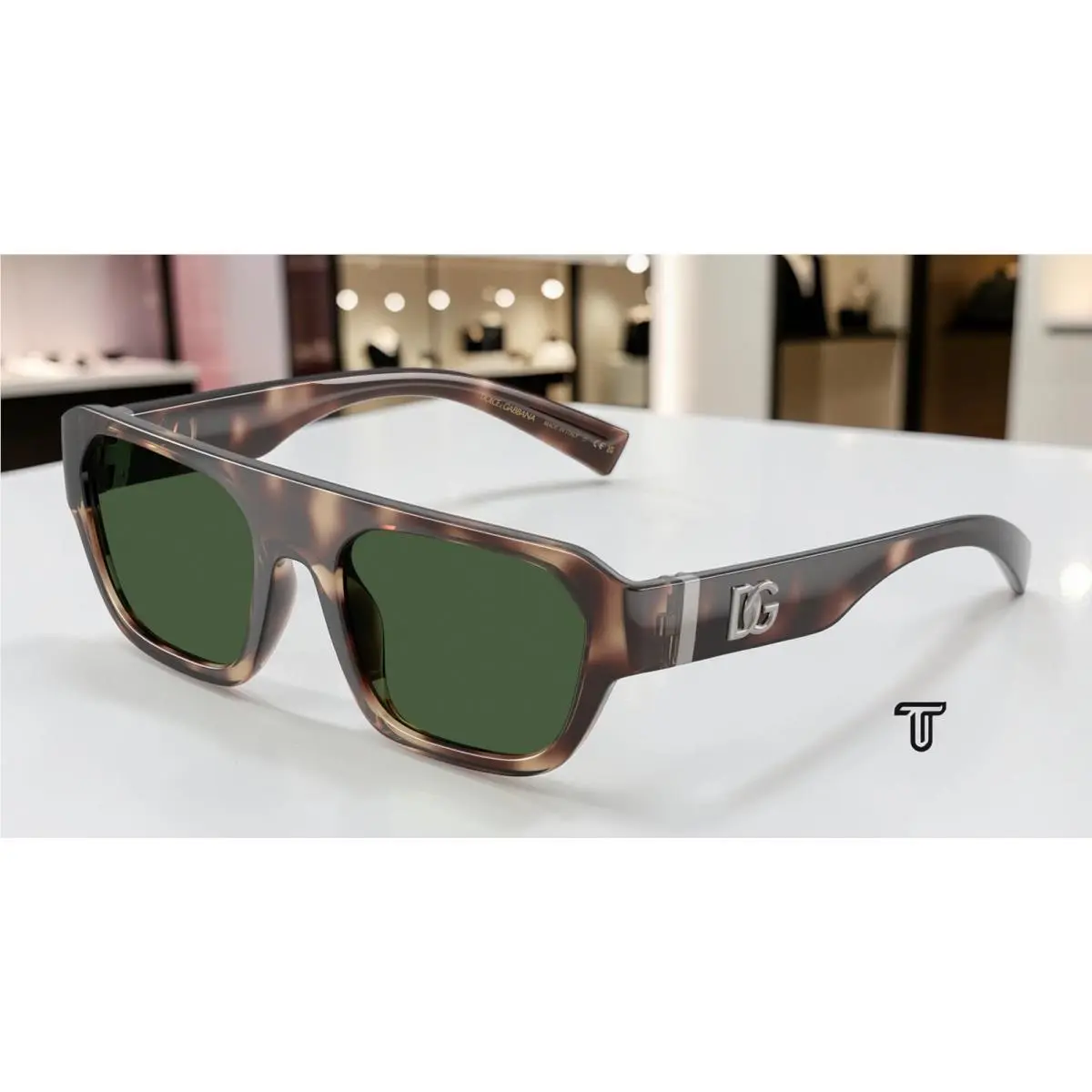 Dolce Gabbana DG6206 344482 Brown Havana Dark Green 54 mm Men`s Sunglasses