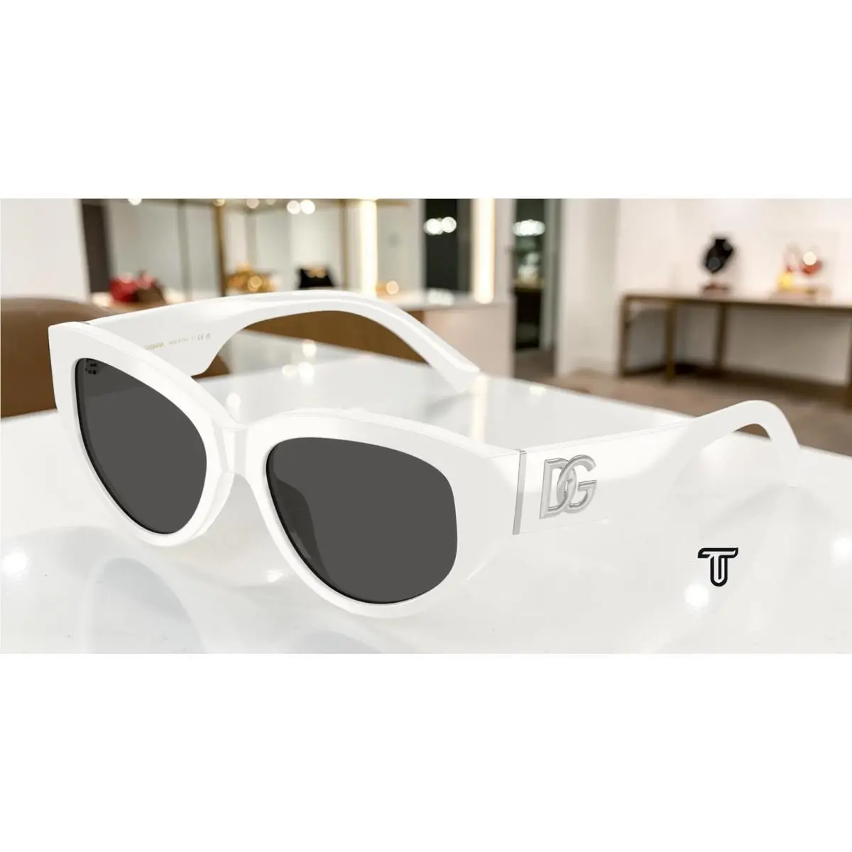 Dolce Gabbana DG4514 331287 White Dark Grey 55 mm Women`s Sunglasses