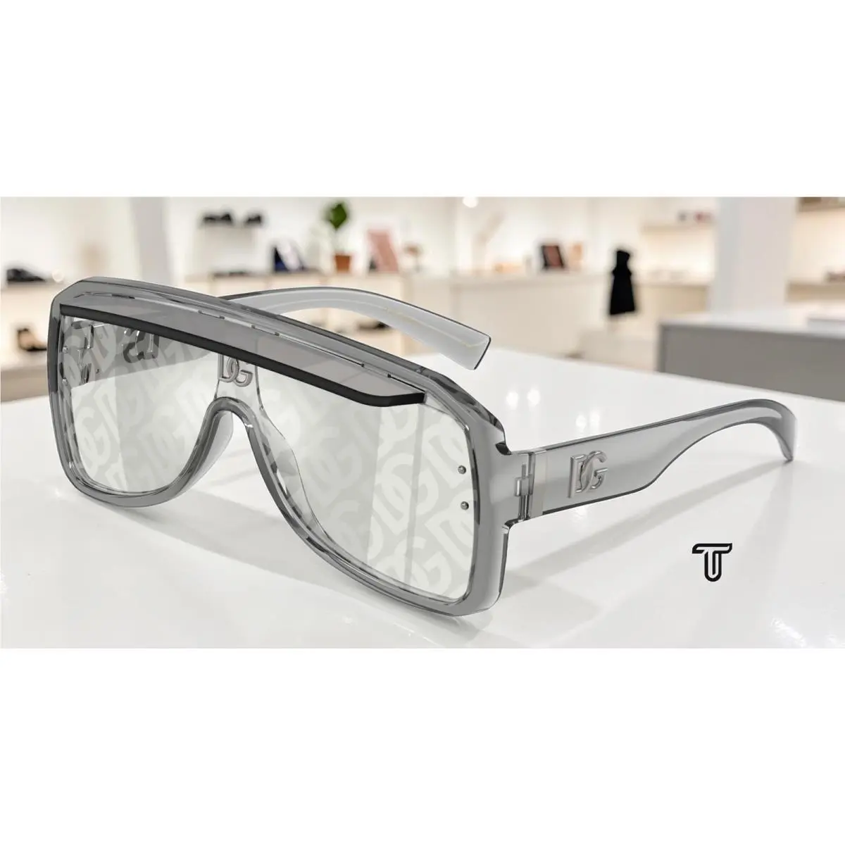 Dolce Gabbana DG6205 3160AL Transparent Grey Light Grey 37mm Unisex Sunglasses