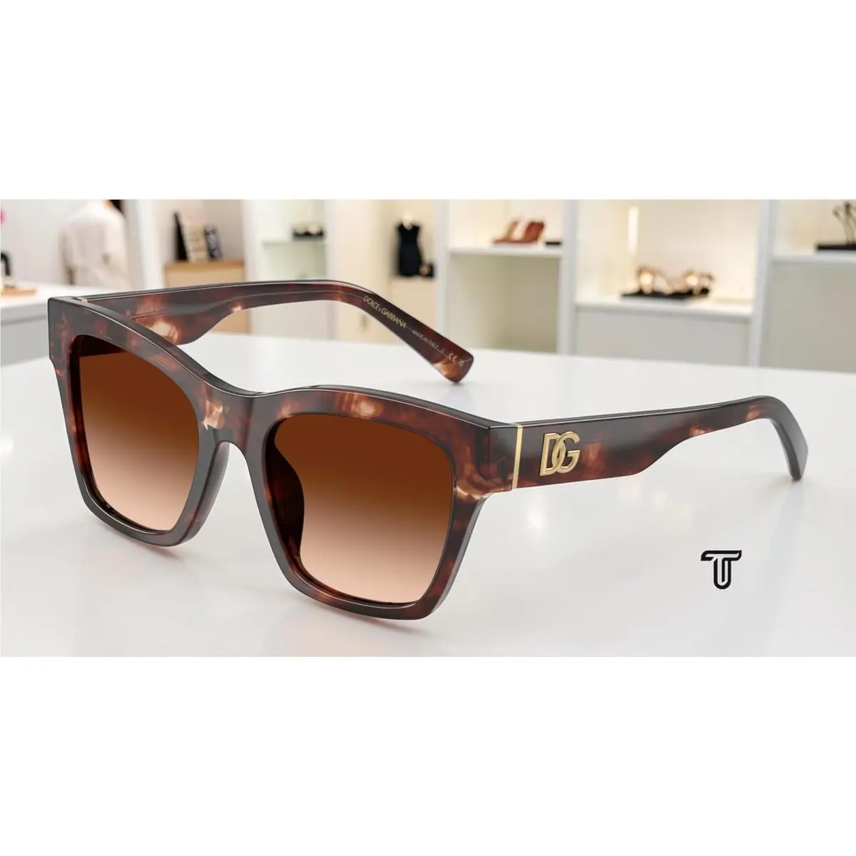 Dolce Gabbana DG4512 322274 Dark Red Havana Brown Grad 53mm Women`s Sunglasses