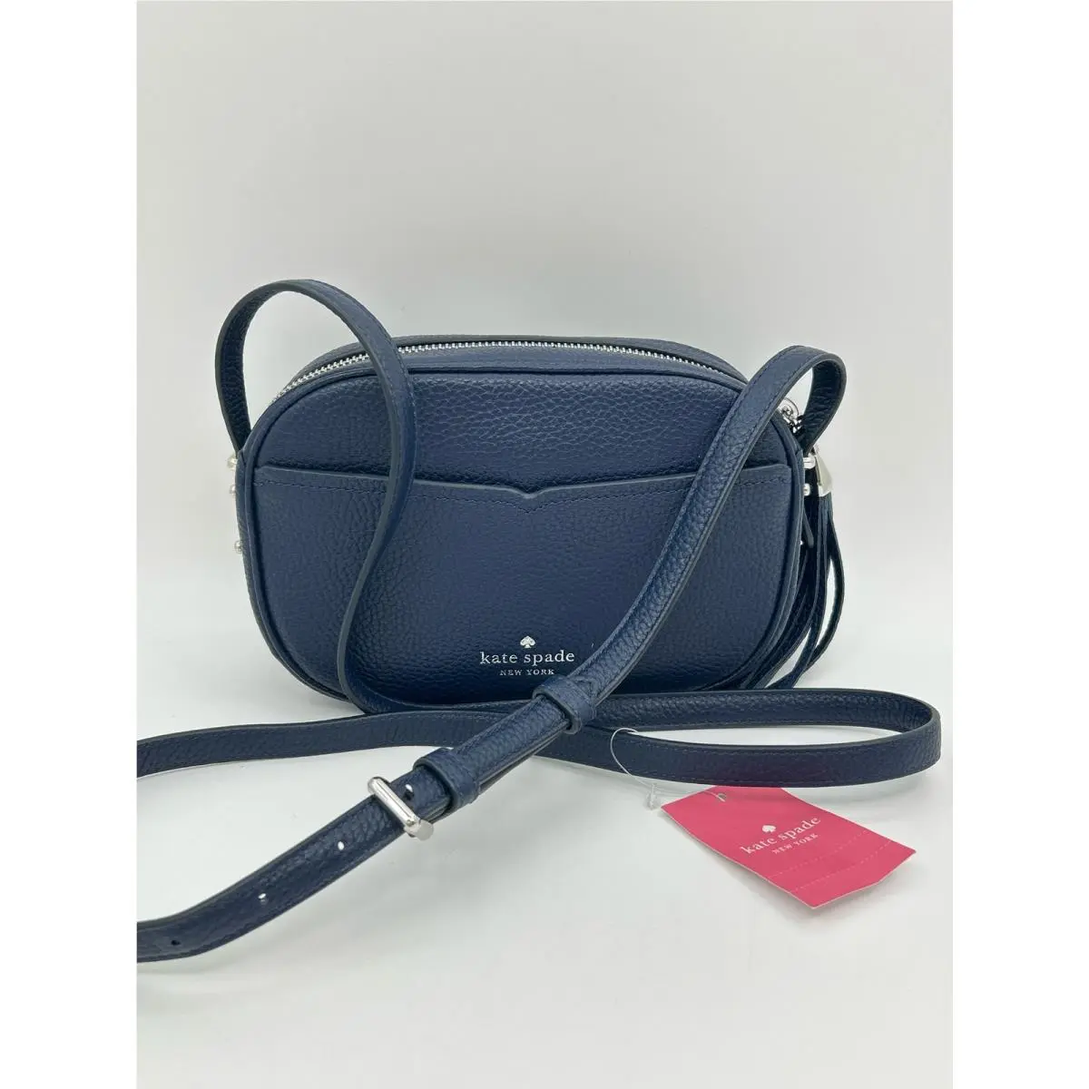 Kate Spade Kourtney Crossbody Purse Navy Women Handbag Lthr Adjustable Strap