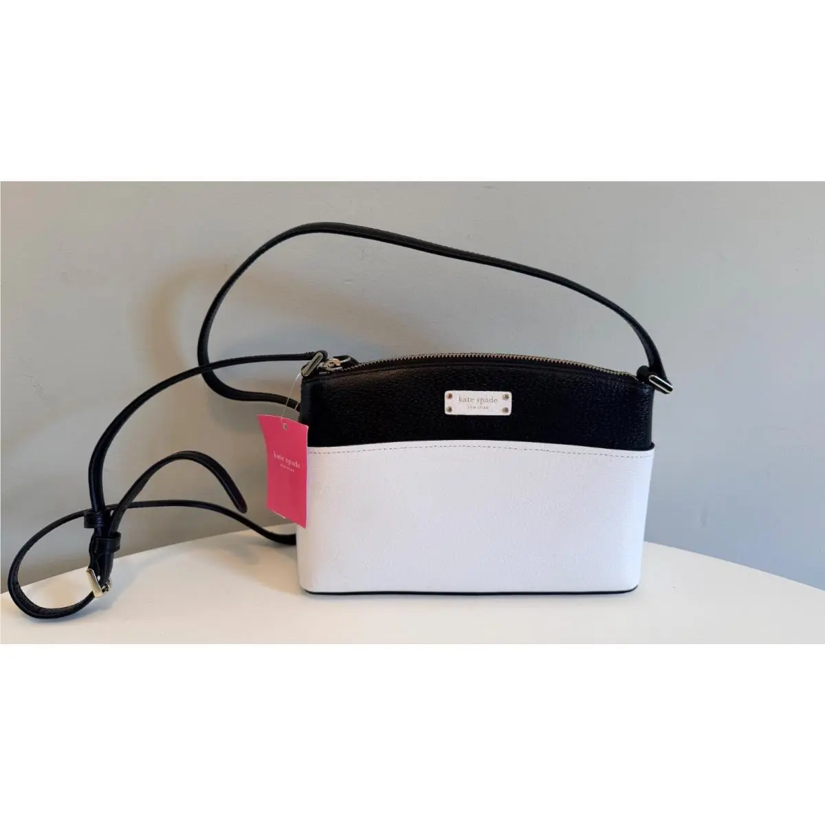 Kate Spade York Jeanne Black White Leather Crossbody Bag