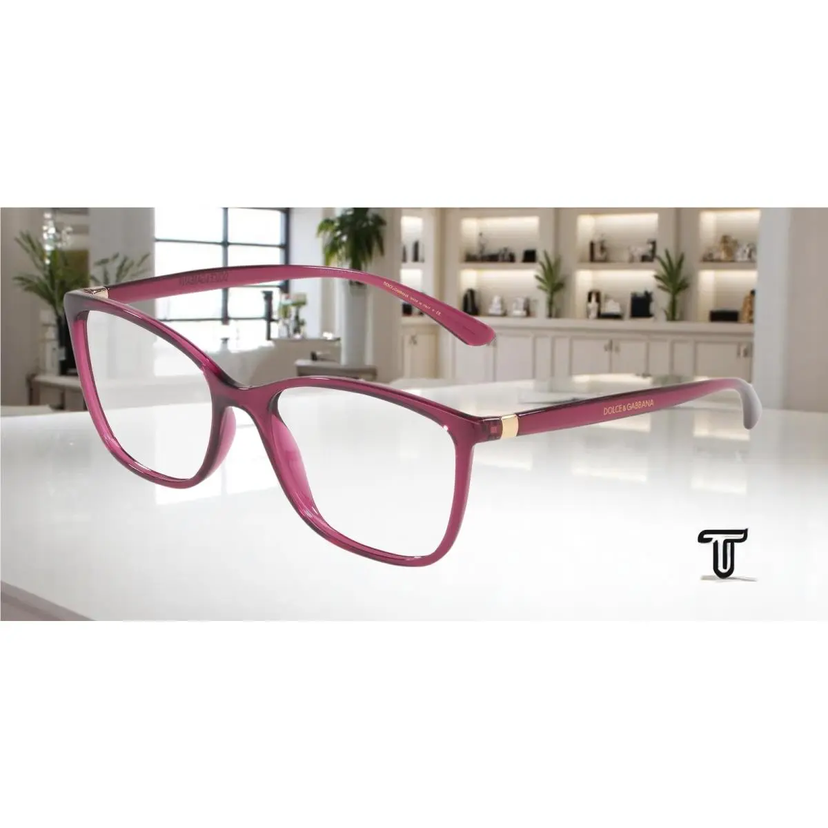 Dolce Gabbana DG5026 1754 Trans Dark Cherry Demo Lens 54 mm Women`s Eyeglasses