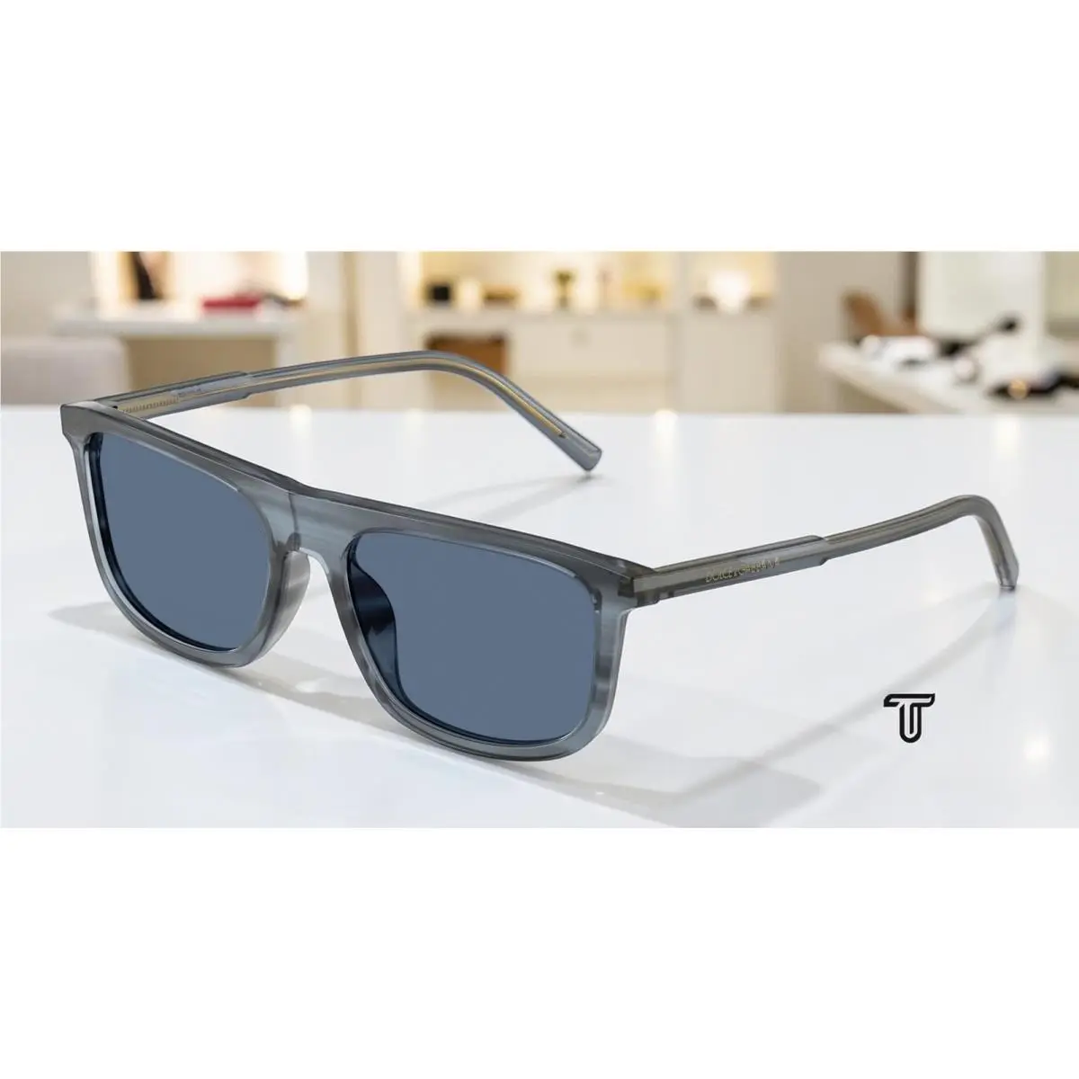 Dolce Gabbana DG4542 348280 Blue On Striped Blue Blue 56 mm Men`s Sunglasses