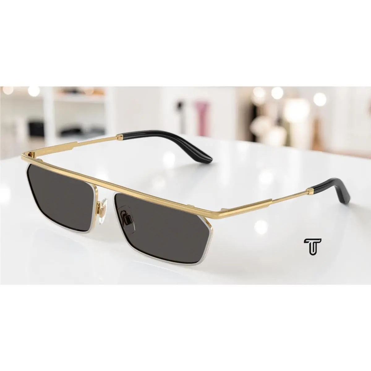 Dolce Gabbana DG2327 131387 Gold Silver Dark Grey 60 mm Men`s Sunglasses