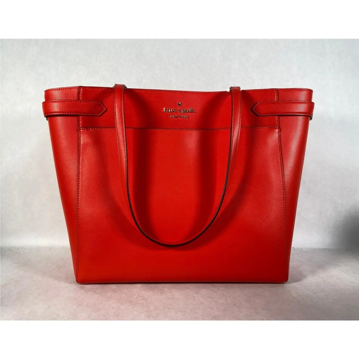 Kate Spade Staci Saffiano Red Leather Laptop Bag —