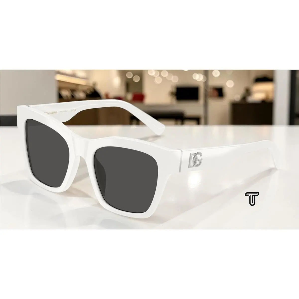 Dolce Gabbana DG4512 331287 White Dark Grey 53 mm Women`s Sunglasses