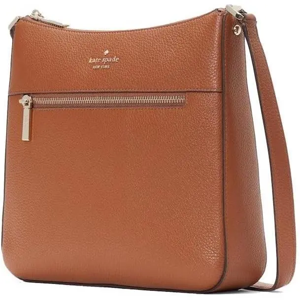 Kate Spade Leila Swingpack Crossbody Messenger Bag Brown Gingerbread Leather Adj
