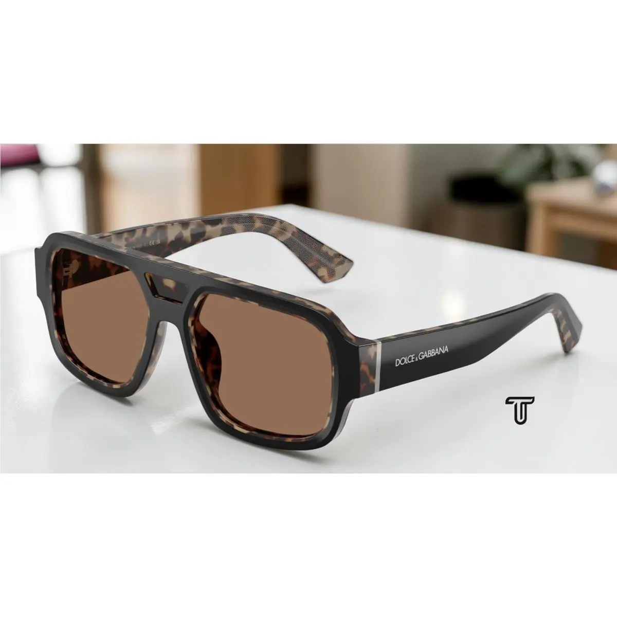 Dolce Gabbana DG4516 341773 Black On Red Havana Dark Brown 55mm Men Sunglasses