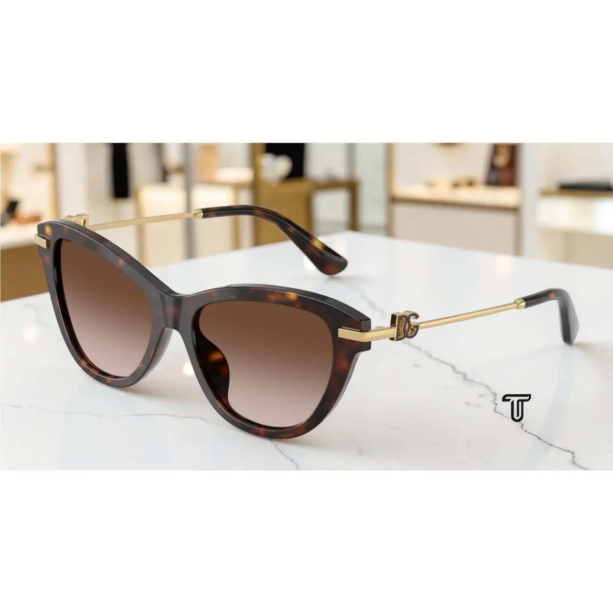 Dolce Gabbana DG4534 502 13 Havana Brown Gradient Brow 53mm Women`s Sunglasses