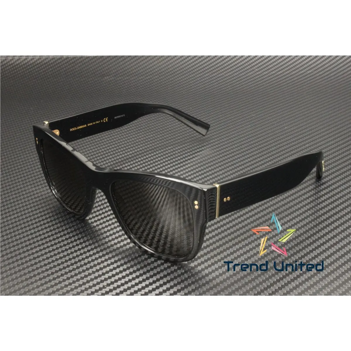 Dolce Gabbana DG4338 501 87 Black Grey 52 mm Men`s Sunglasses