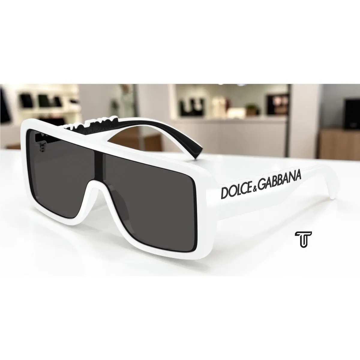 Dolce Gabbana DG6204 331287 White Dark Grey 34 mm Unisex Sunglasses