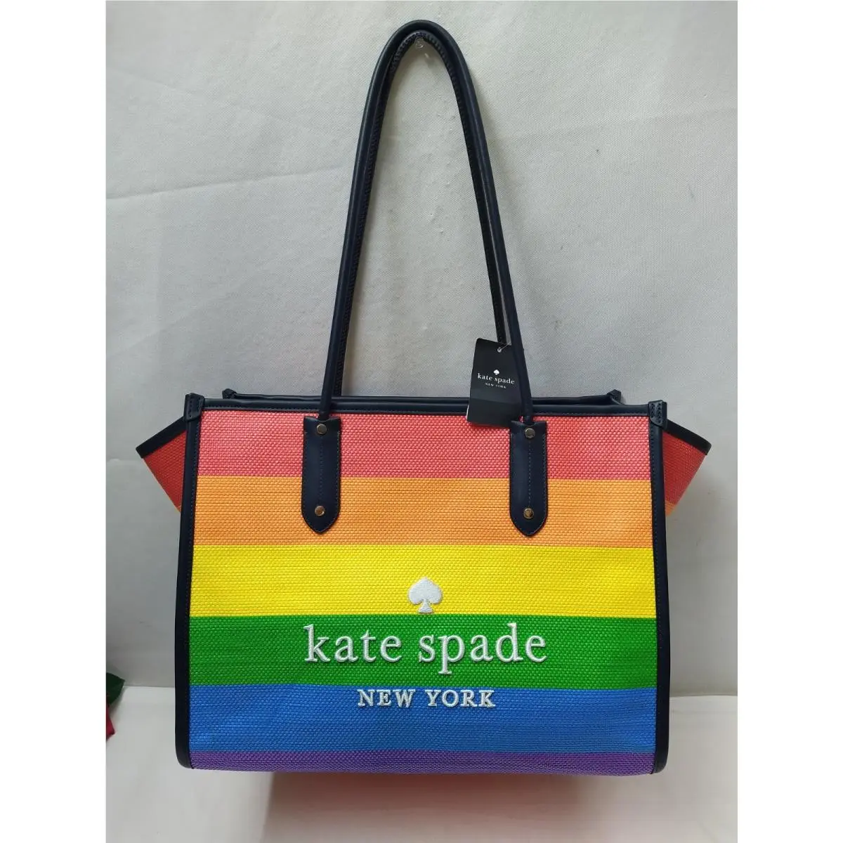 Kate Spade New York Ella All Love Multicolor Stripe Large Toe Bag - 439.99