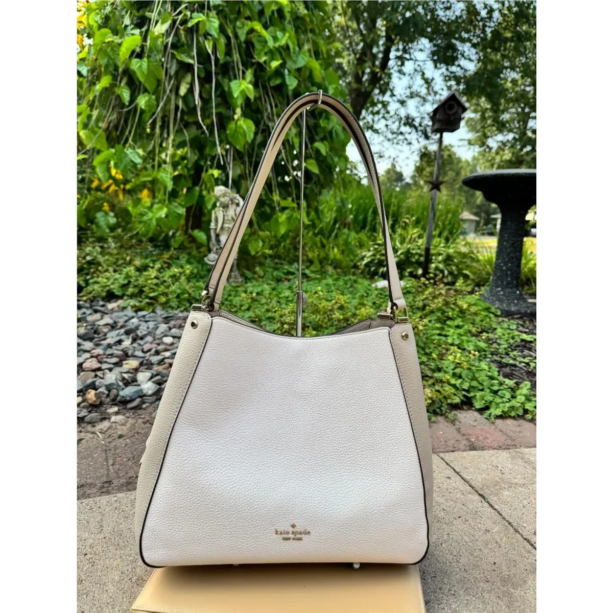 Kate Spade Leila Triple Medium Compartment Leather Shoulder Purse - Light Sand