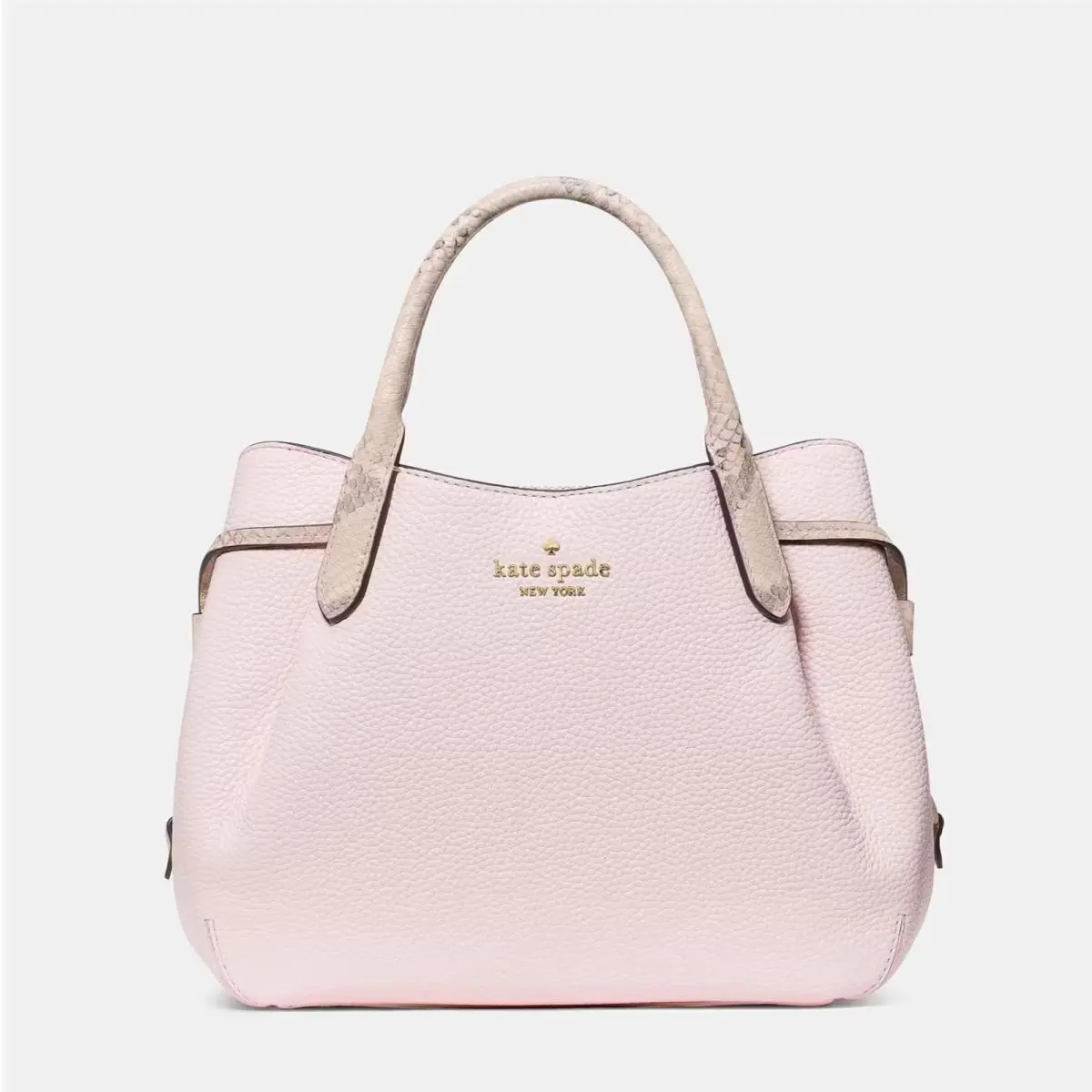 Kate Spade New York Dumpling Snake Embossed Small Satchel Bag Shimmer Pink