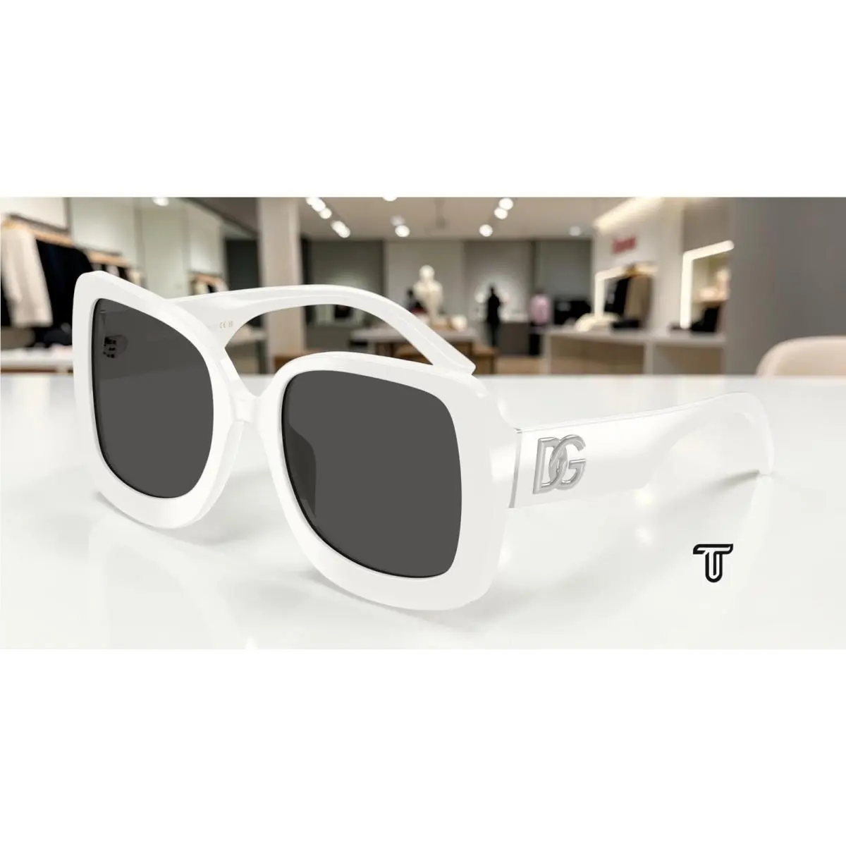 Dolce Gabbana DG4513 331287 White Dark Grey 55 mm Women`s Sunglasses