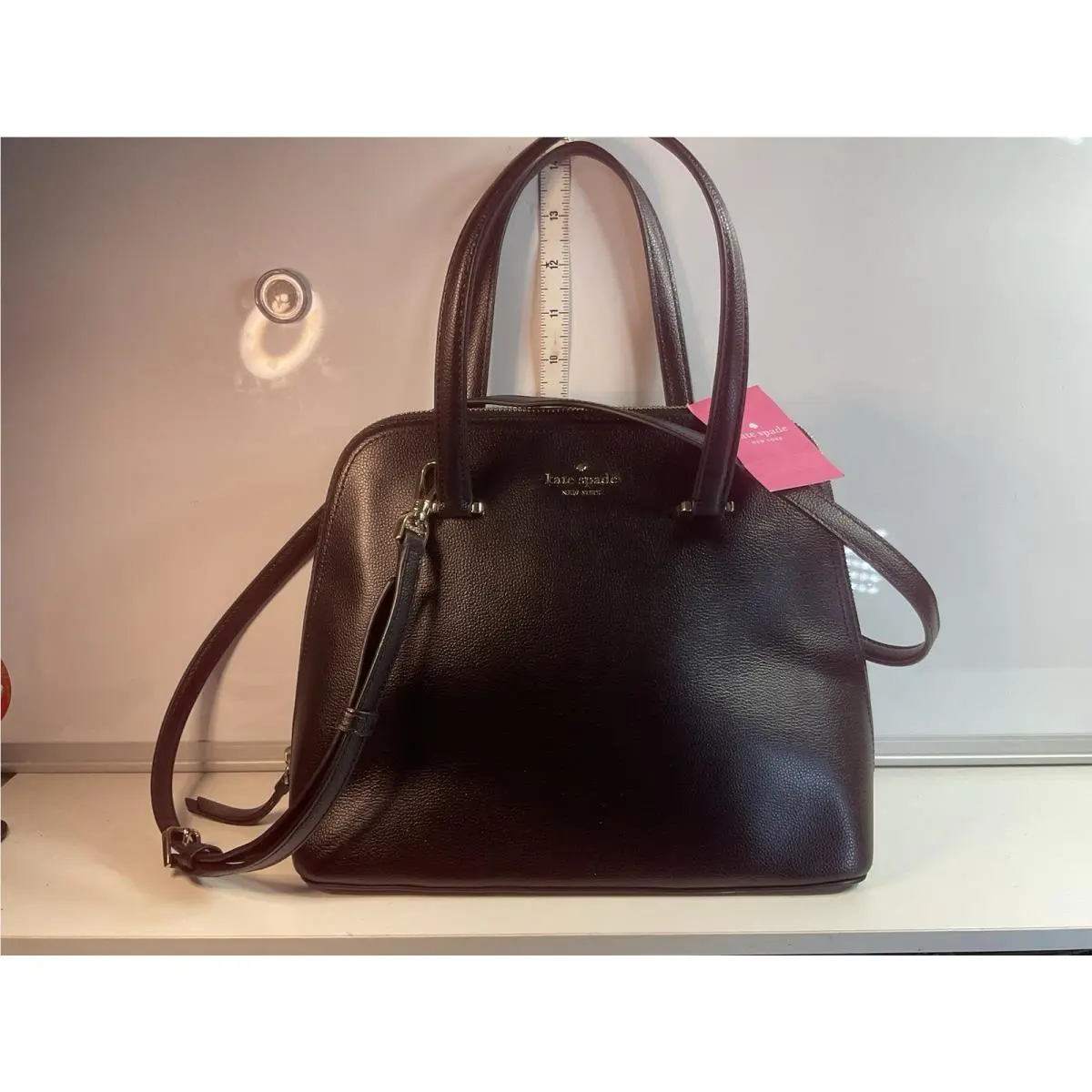 Kate Spade Pebbled Leather Medium Domes Satchel Black