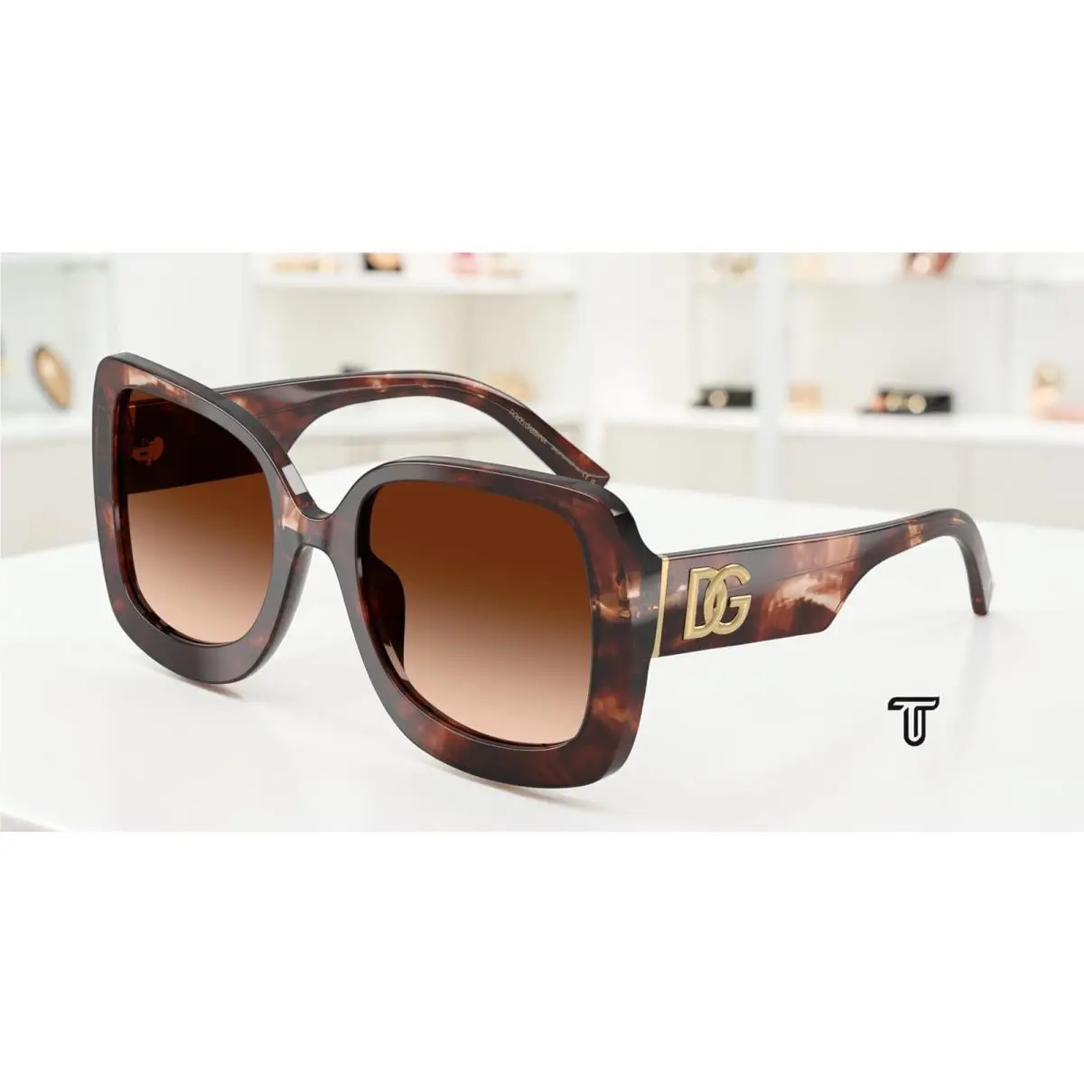 Dolce Gabbana DG4513 322274 Dark Red Havana Brown Grad 55mm Women`s Sunglasses