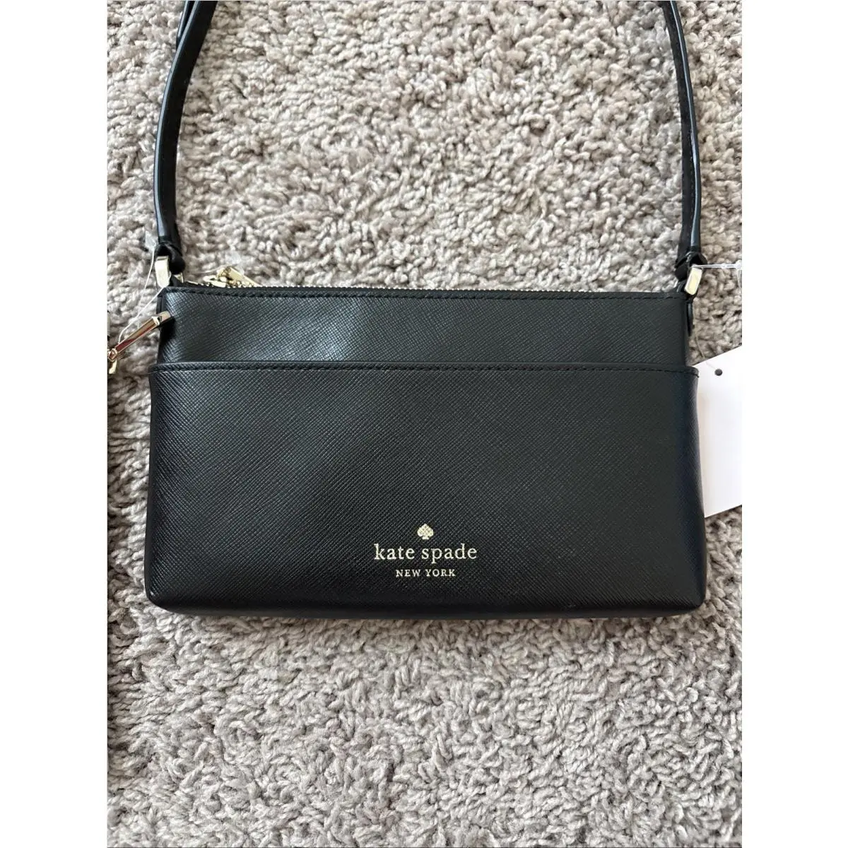Kate Spade New York Textured Leather Crossbody Bag with Removable Pouch New