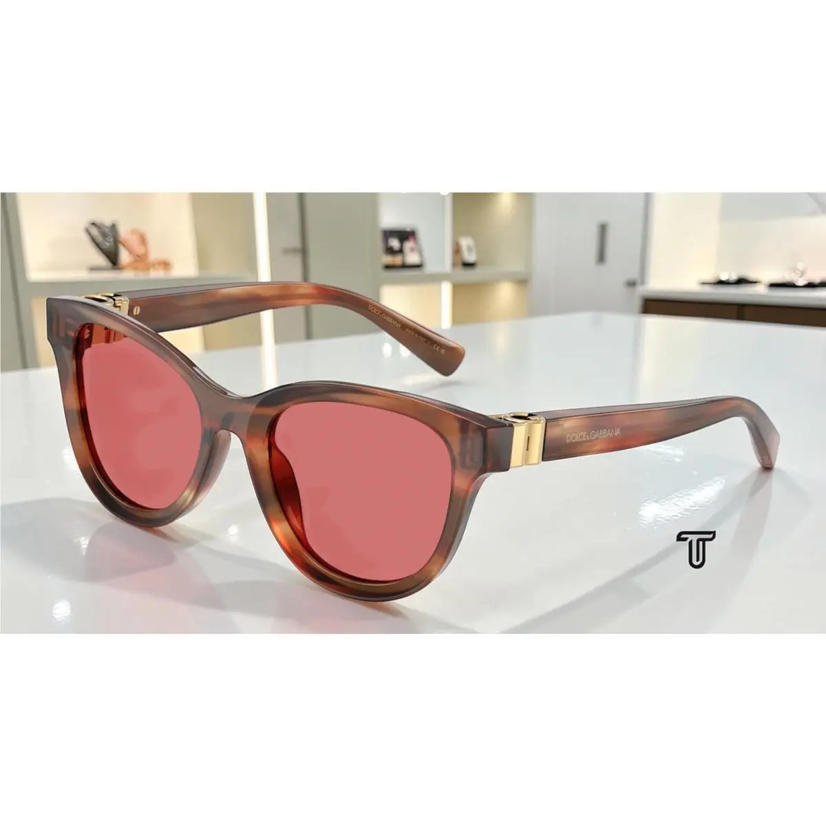 Dolce Gabbana DG4533 322175 Striped Brown Red 54 mm Women`s Sunglasses
