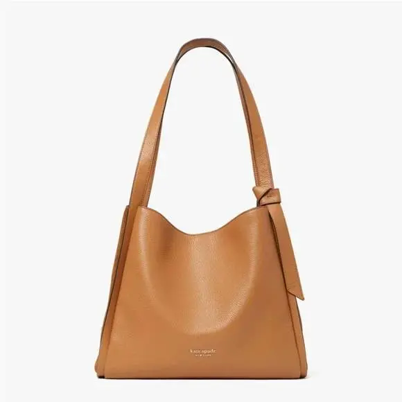 Kate Spade Knott Pebbled Leather Suede Large Shoulder Bag - Bungalow