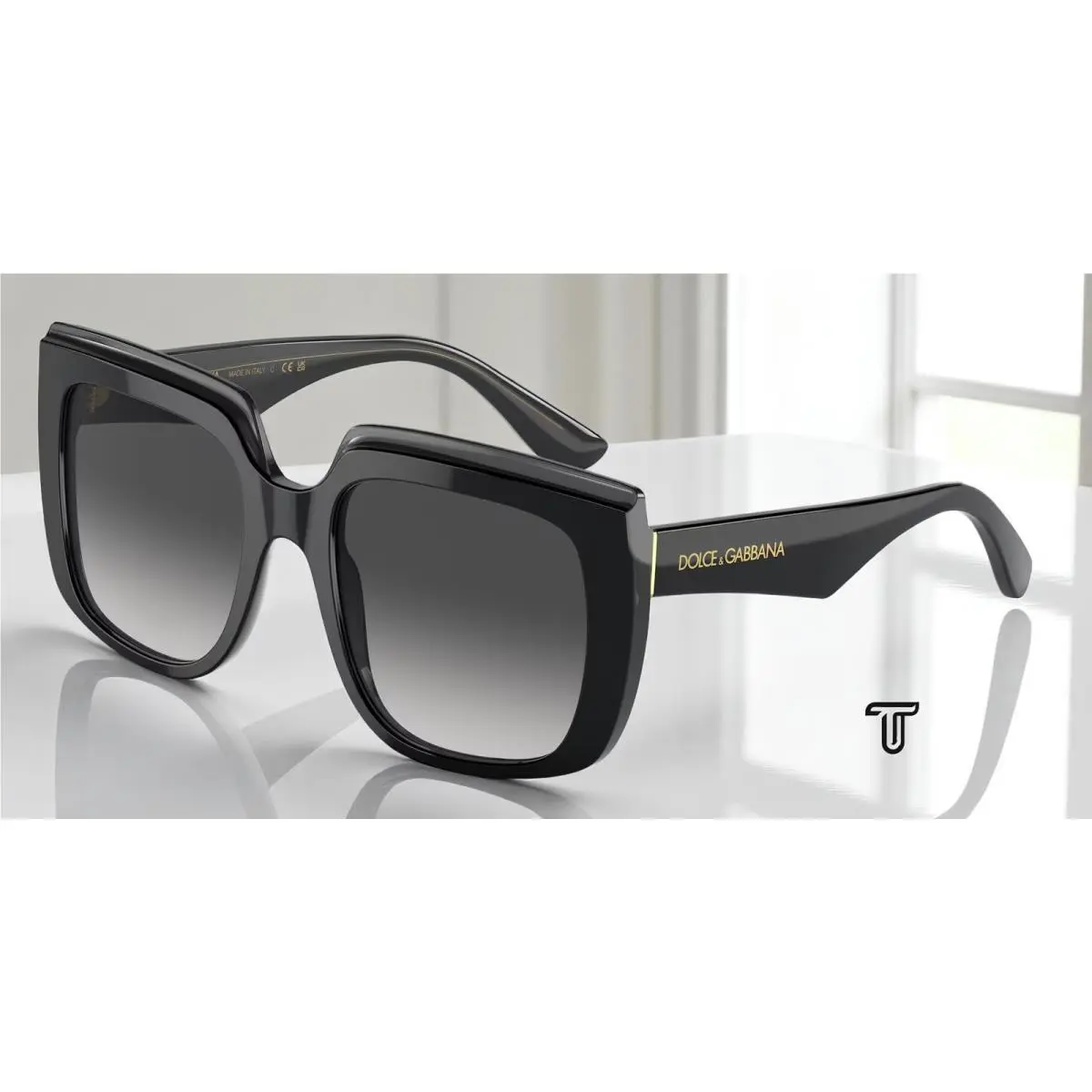 Dolce Gabbana DG4414 501 8G Black Trans Black Grey Grad 54 Women`s Sunglasses