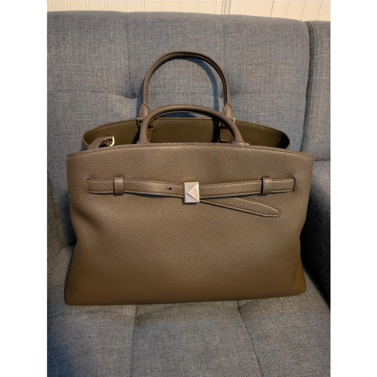 Kate Spade New York Deco Pebbled Leather Large Satchel Purse Work Laptop Bag