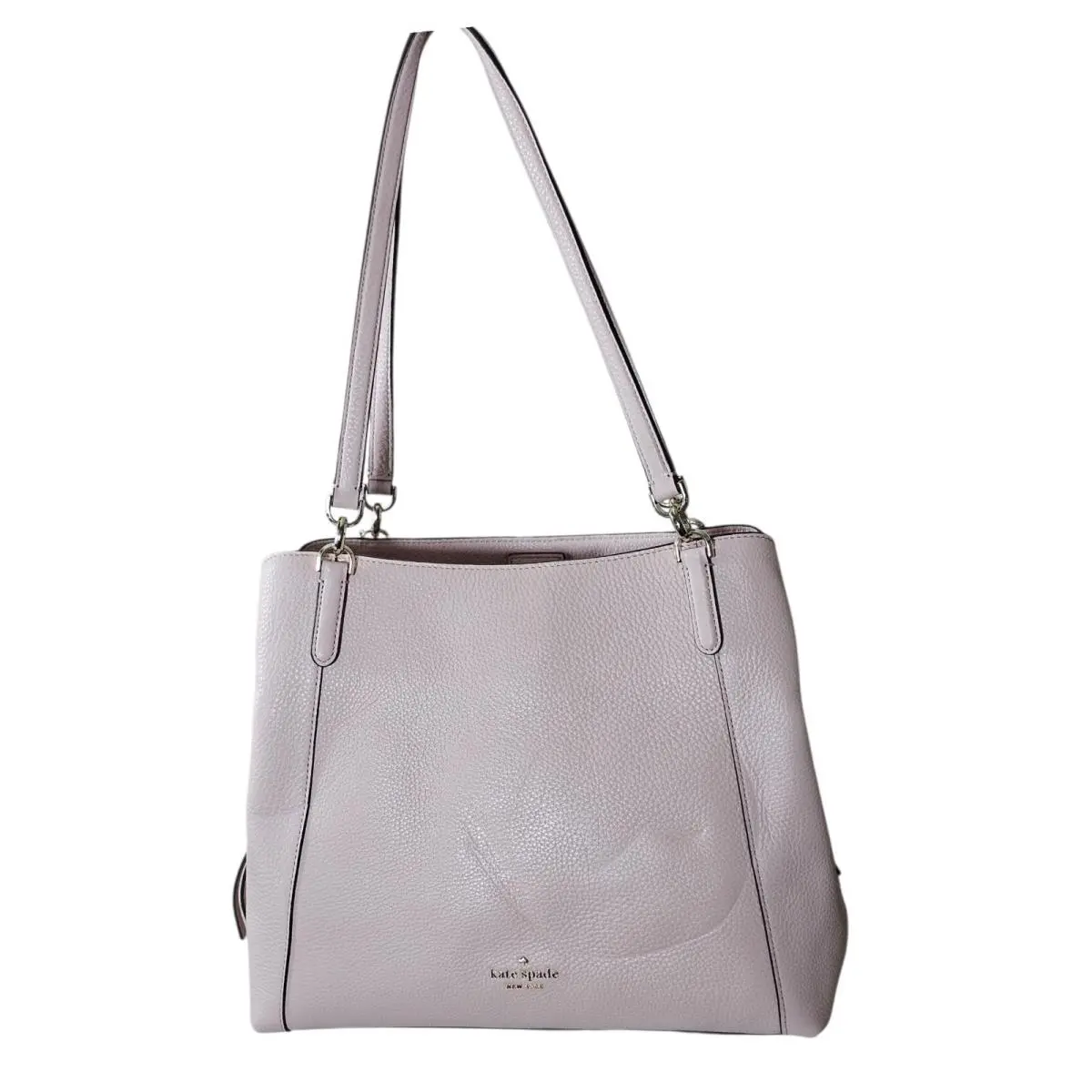Kate Spade Leather Jackson Med Triple Compartment Shoulder Bag Baby Pink