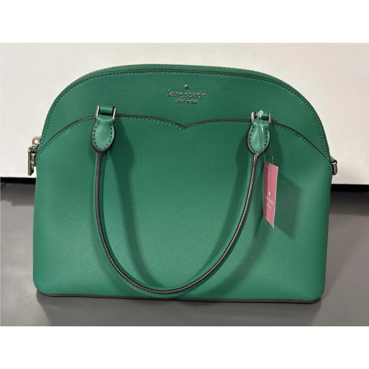 Beautiful Kate Spade Staci Dome Saffiano Crossbody Handbag For Women Green New