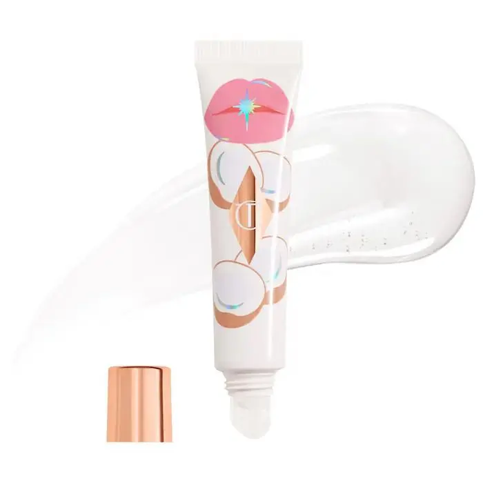 Healthy Nectar Nourishing Lip Oil 6 Shades 0.47oz Juicylicious Coconut Water - a clear mirror-shine by Charlotte Tilbury