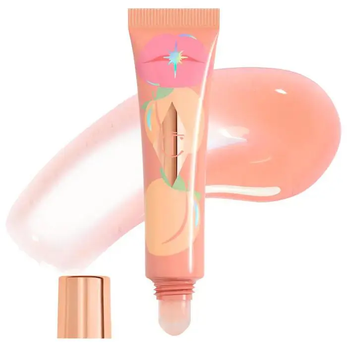 Healthy Nectar Nourishing Lip Oil 6 Shades 0.47oz Juicylicious Pure Peach - a sheer peach glow by Charlotte Tilbury
