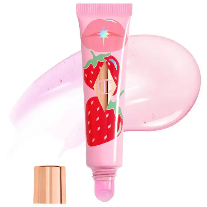 Healthy Nectar Nourishing Lip Oil 6 Shades 0.47oz Juicylicious Strawberry Vanilla - a cool pink with by Charlotte Tilbury