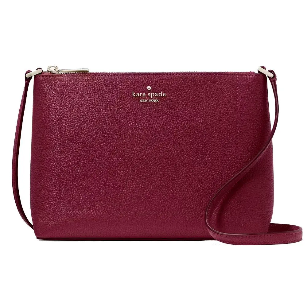 Kate Spade Leila Crossbody Bag Pebbled Leather Blackberry