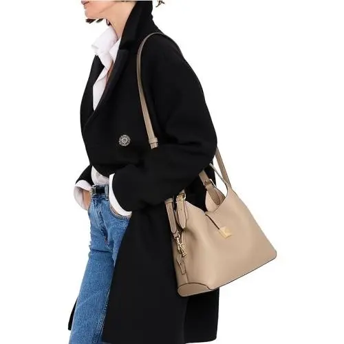 New York Deco Crossbody Tote Bag K1557 Beige Leather New by Kate Spade