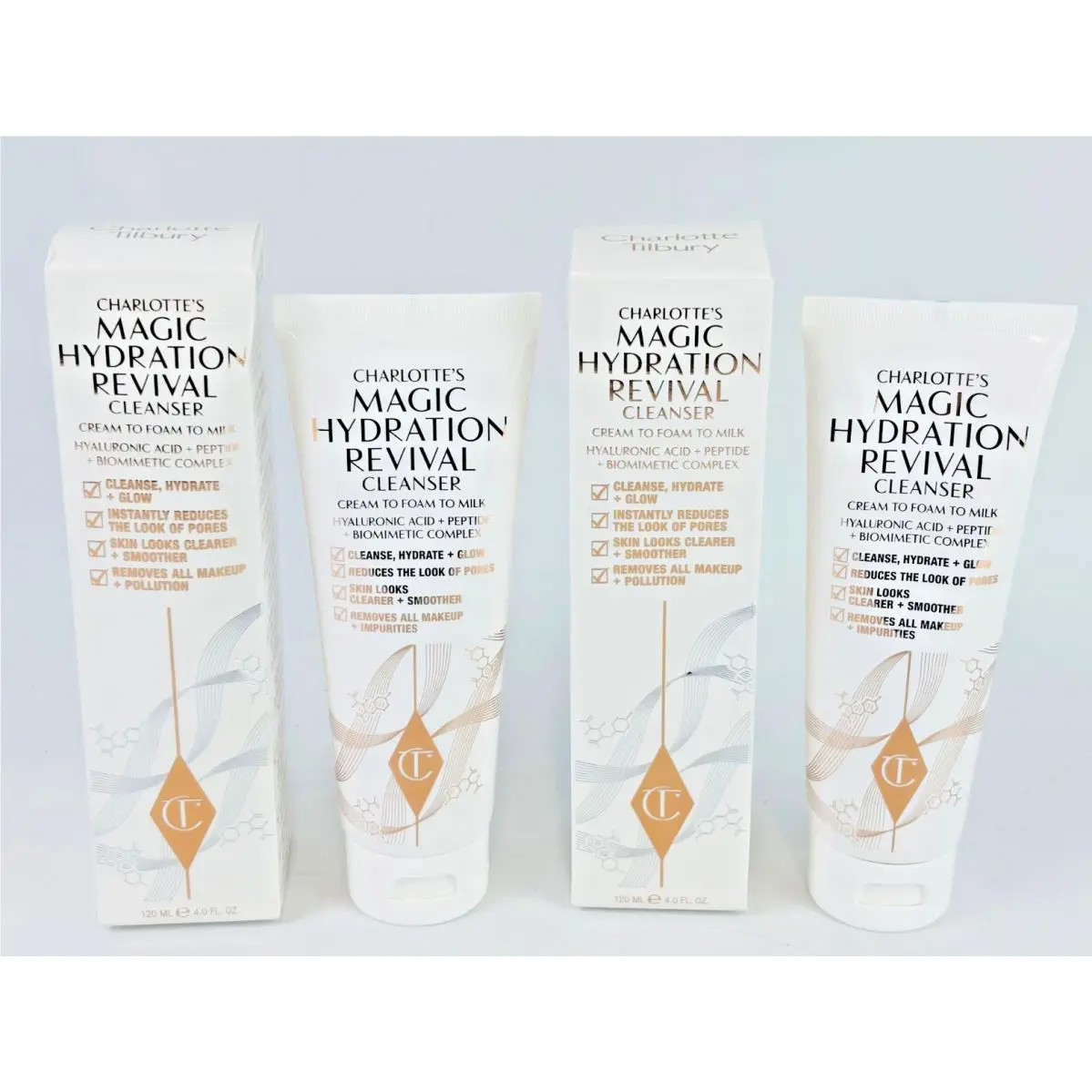 Charlotte Tilbury Magic Hydration Revival Facial Foaming Cleanser 4oz 2 Pack