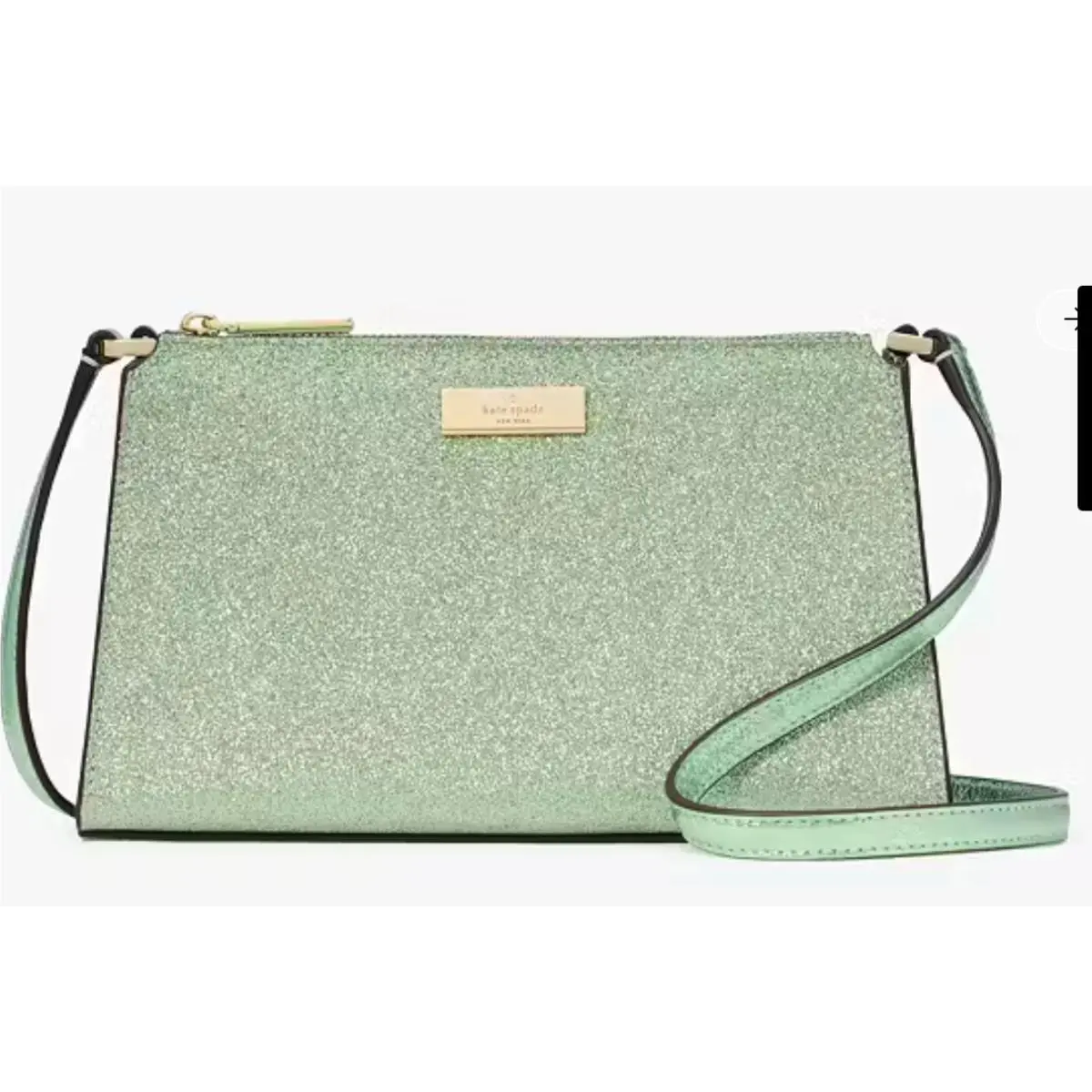 Kate Spade Kenzie Glitter Mini Crossbody Bag Lt. Green 9 X 5 X 2
