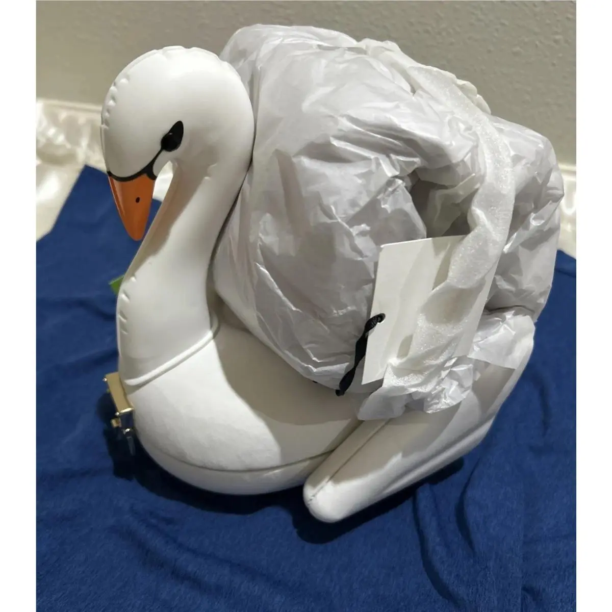 Pkg Kate Spade Novelty 2017 3D Swan Pool Float Bag Snakecha
