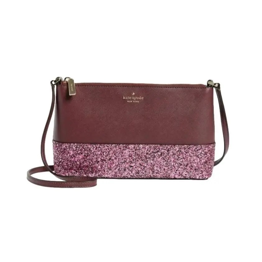 Kate Spade New York Flash Glitter Crossbody Cherrywood Retail